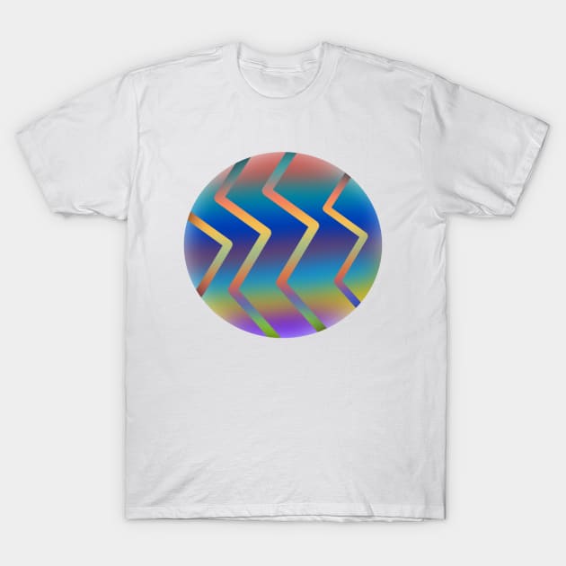 Chromatic gradient abstract circle T-Shirt by SUNWANG